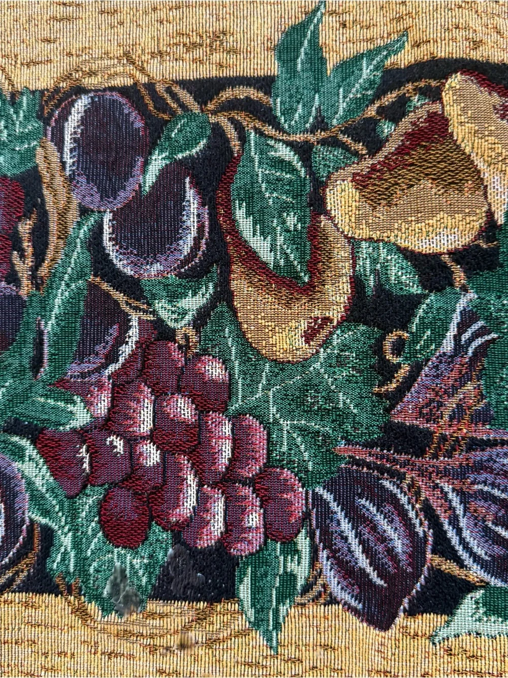 Vintage Jacquard Woven Tapestry Table Runner Harvest Fruit Vineyard Tuscan 90x13